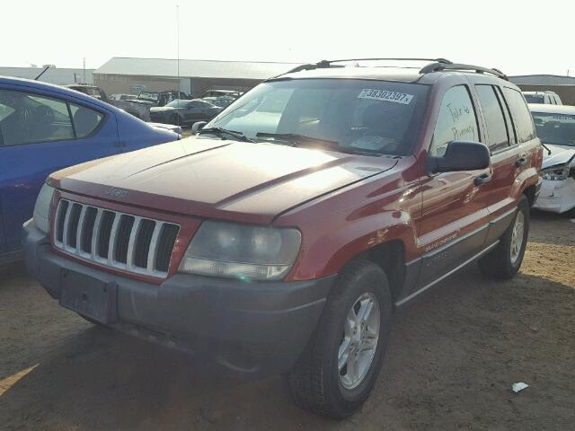 1J4GW48S84C104115 - 2004 JEEP GRAND CHER RED photo 2