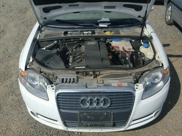 WAUAF48H18K015284 - 2008 AUDI A4 2.0T CA WHITE photo 7