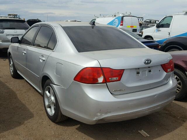 KNAGE228495308915 - 2009 KIA OPTIMA SILVER photo 3