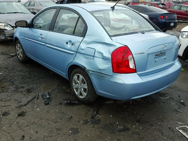 KMHCN46C59U371728 - 2009 HYUNDAI ACCENT GLS BLUE photo 3