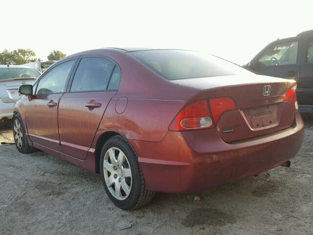 1HGFA16578L039566 - 2008 HONDA CIVIC LX RED photo 3