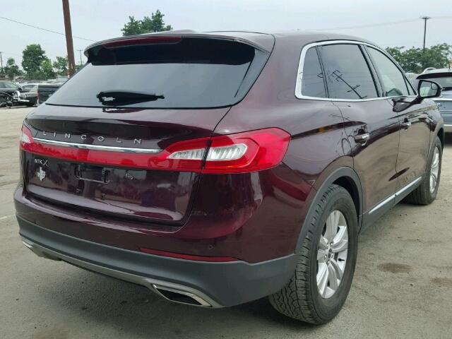 2LMPJ6JRXHBL31156 - 2017 LINCOLN MKX PREMIE MAROON photo 4