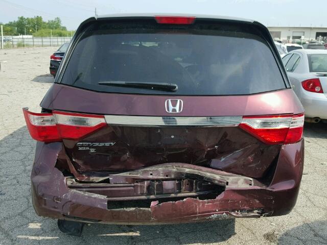 5FNRL5H4XCB138055 - 2012 HONDA ODYSSEY MAROON photo 9