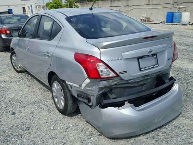 3N1CN7AP5DL887464 - 2013 NISSAN VERSA S SILVER photo 3