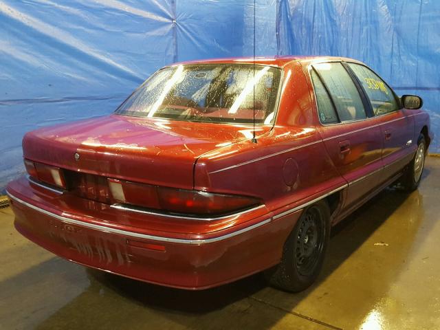 1G4NV55D2SC424616 - 1995 BUICK SKYLARK GR RED photo 4