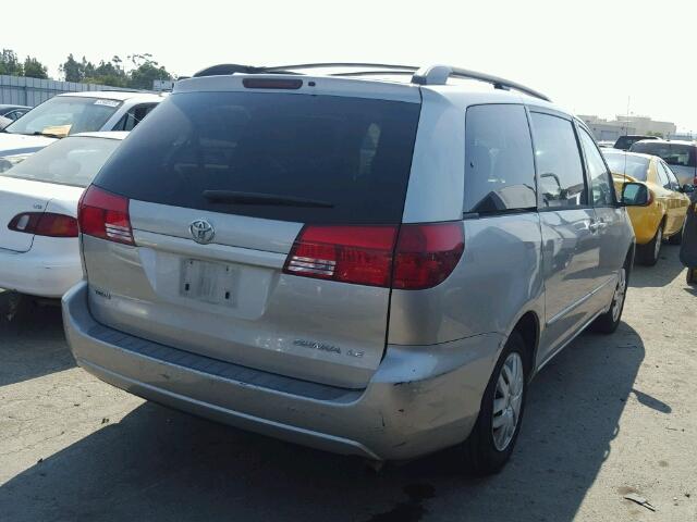 5TDZA23C05S226372 - 2005 TOYOTA SIENNA CE SILVER photo 4