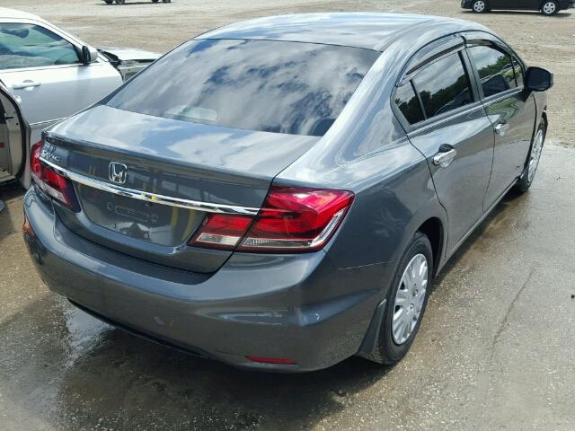 19XFB2F55DE046584 - 2013 HONDA CIVIC LX GRAY photo 4