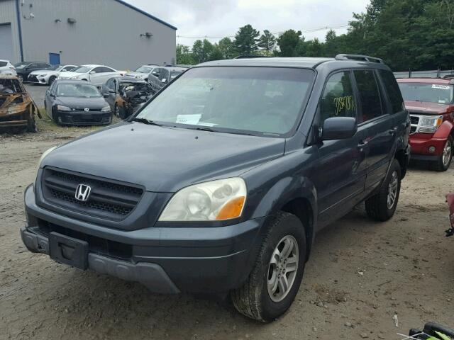 2HKYF18514H504251 - 2004 HONDA PILOT EXL BLUE photo 2