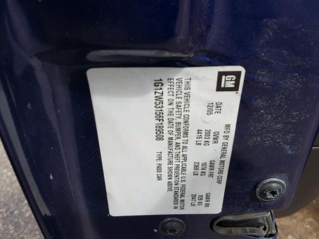 1G1ZW53156F189508 - 2006 CHEVROLET MALIBU SS 蓝色 照片 10