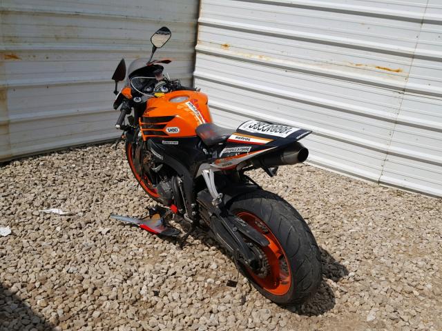 JH2PC40017M003349 - 2007 HONDA CBR600 RR ORANGE photo 3