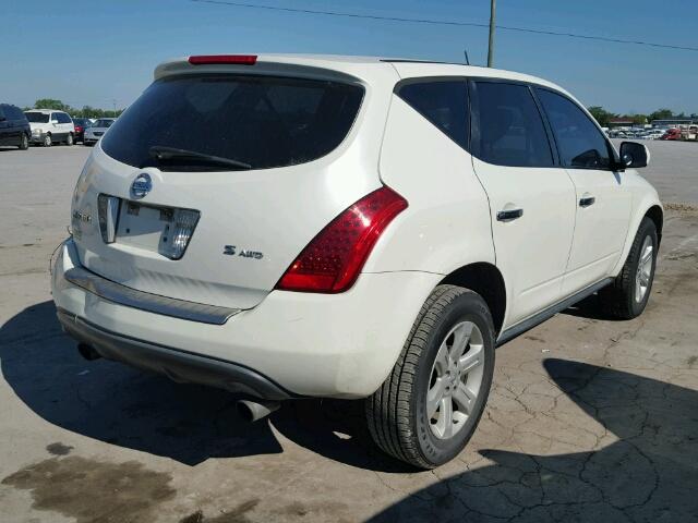 JN8AZ08W46W514978 - 2006 NISSAN MURANO WHITE photo 4