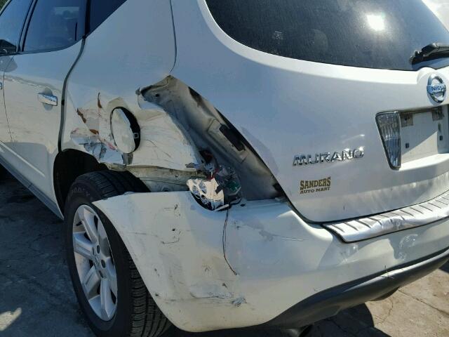 JN8AZ08W46W514978 - 2006 NISSAN MURANO WHITE photo 9