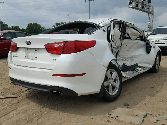 KNAGM4A74F5547514 - 2015 KIA OPTIMA LX WHITE photo 4