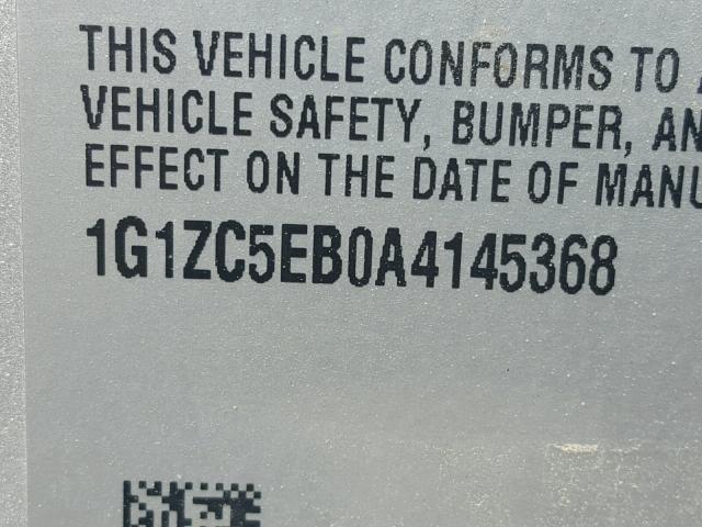 1G1ZC5EB0A4145368 - 2010 CHEVROLET MALIBU 1LT SILVER photo 10