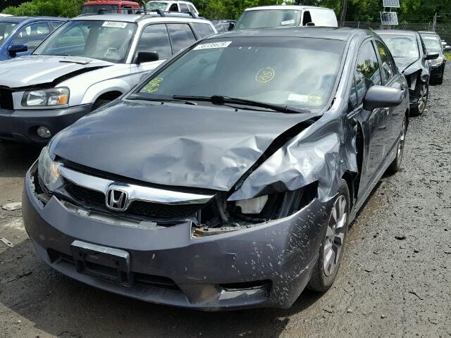 2HGFA15989H504021 - 2009 HONDA CIVIC EXL ნაცრისფერი ფოტო 2