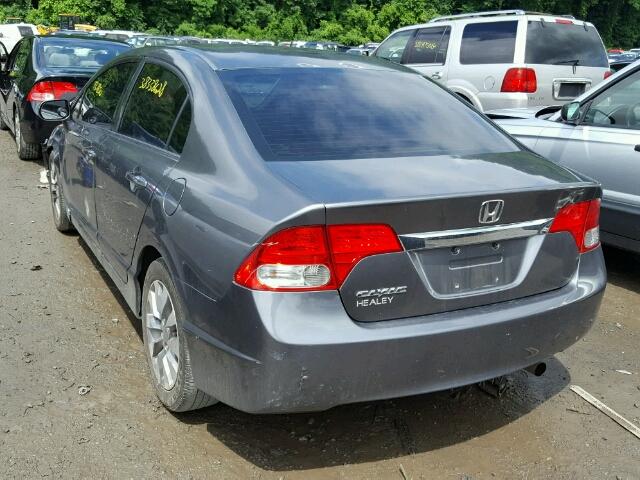 2HGFA15989H504021 - 2009 HONDA CIVIC EXL ნაცრისფერი ფოტო 3