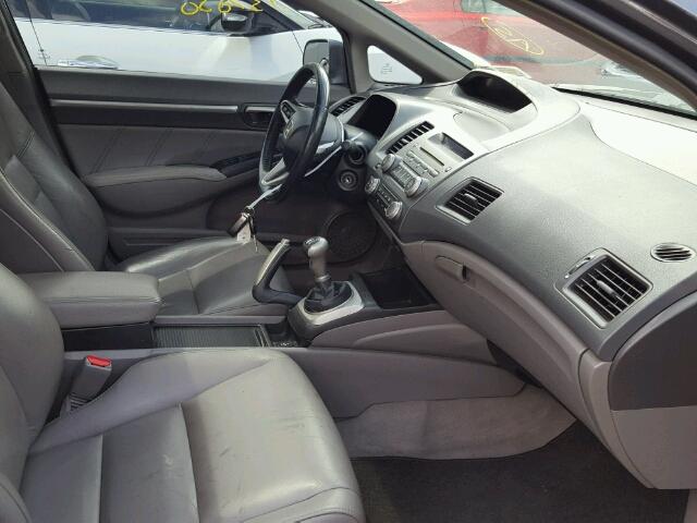 2HGFA15989H504021 - 2009 HONDA CIVIC EXL ნაცრისფერი ფოტო 5