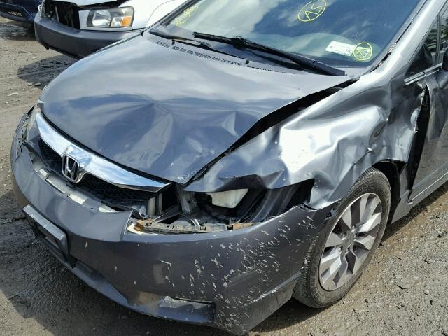 2HGFA15989H504021 - 2009 HONDA CIVIC EXL ნაცრისფერი ფოტო 9