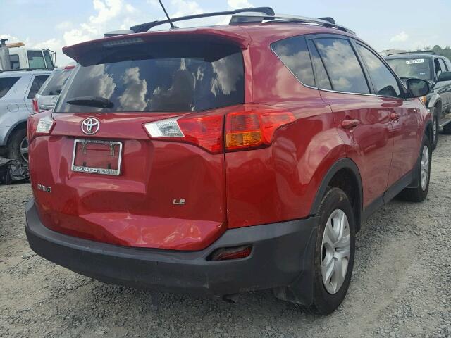 JTMZFREV6D5004660 - 2013 TOYOTA RAV4 LE RED photo 4