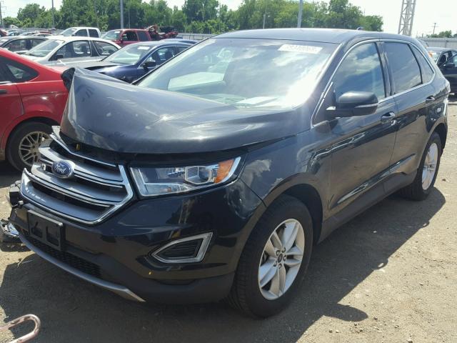 2FMTK4J88FBC23070 - 2015 FORD EDGE SEL BLACK photo 2