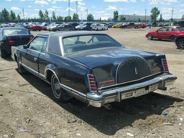 9Y89S661283 - 1979 LINCOLN CONTINITAL BLUE photo 3