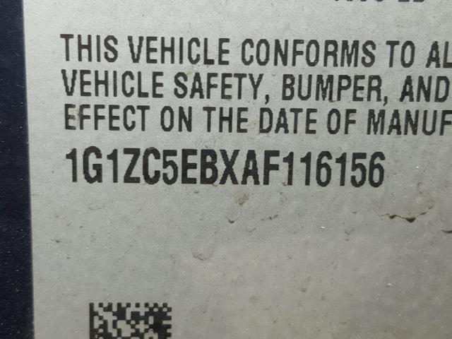 1G1ZC5EBXAF116156 - 2010 CHEVROLET MALIBU 1LT 蓝色 照片 10