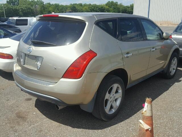 JN8AZ08T35W313304 - 2005 NISSAN MURANO SE/ GOLD photo 4