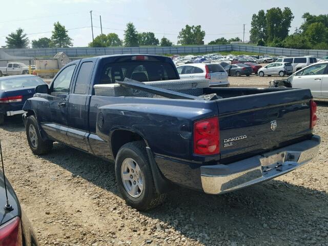 1D7HE42K05S311066 - 2005 DODGE DAKOTA BLUE photo 3