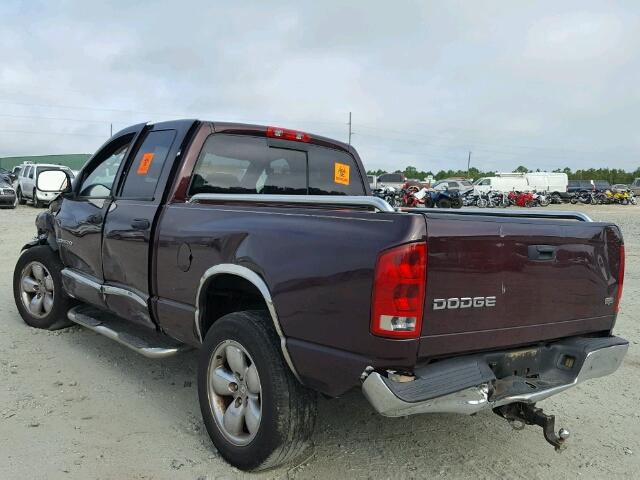 1D7HA18D24S646217 - 2004 DODGE RAM 1500 Q MAROON photo 3