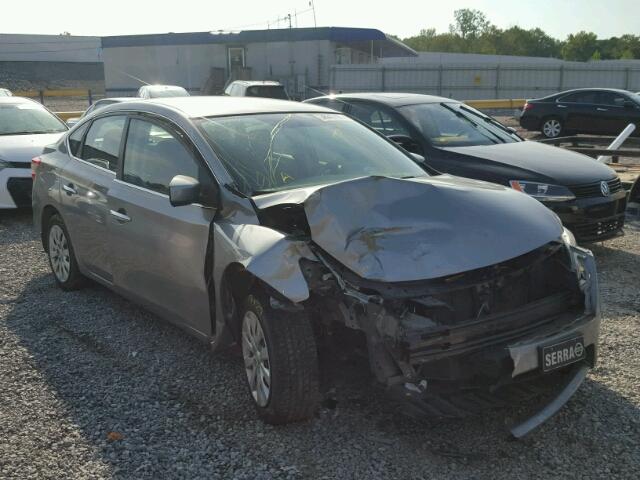 3N1AB7AP6EL610789 - 2014 NISSAN SENTRA S GRAY photo 1