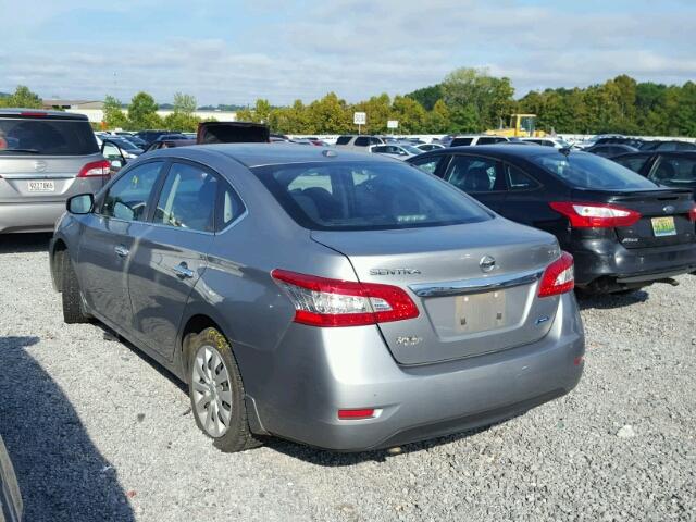 3N1AB7AP6EL610789 - 2014 NISSAN SENTRA S GRAY photo 3