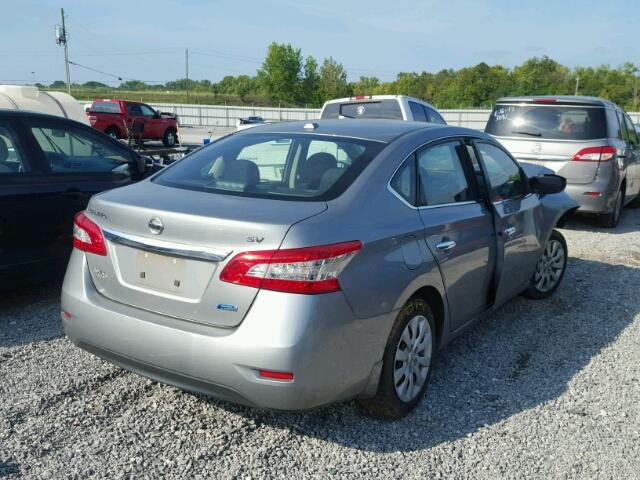 3N1AB7AP6EL610789 - 2014 NISSAN SENTRA S GRAY photo 4