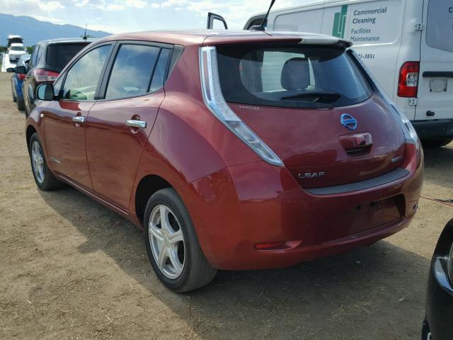 JN1AZ0CPXBT008890 - 2011 NISSAN LEAF SV RED photo 3