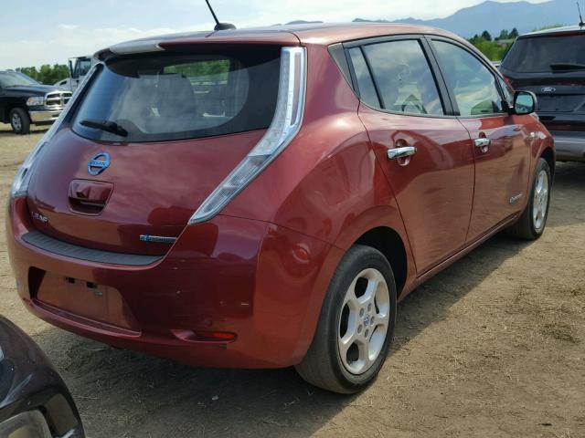 JN1AZ0CPXBT008890 - 2011 NISSAN LEAF SV RED photo 4