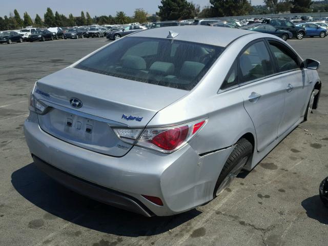 KMHEC4A40DA067084 - 2013 HYUNDAI SONATA HYB SILVER photo 4