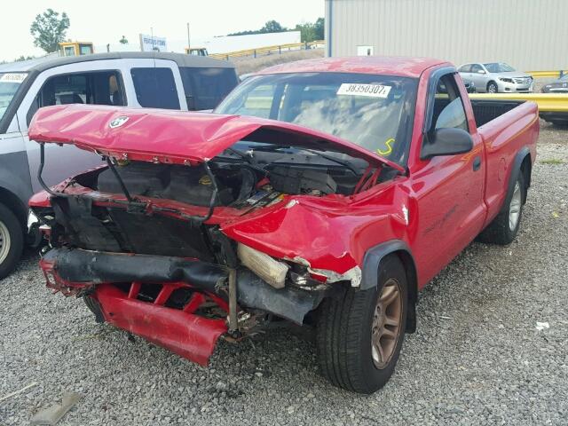 1B7FL26X51S192507 - 2001 DODGE DAKOTA RED photo 2