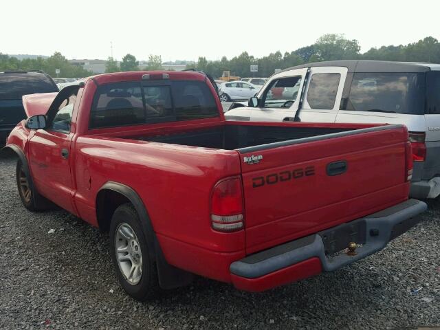 1B7FL26X51S192507 - 2001 DODGE DAKOTA RED photo 3