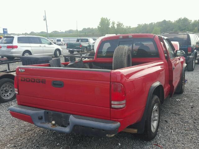 1B7FL26X51S192507 - 2001 DODGE DAKOTA RED photo 4