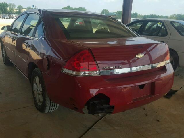 2G1WT58NX79282011 - 2007 CHEVROLET IMPALA LT RED photo 3