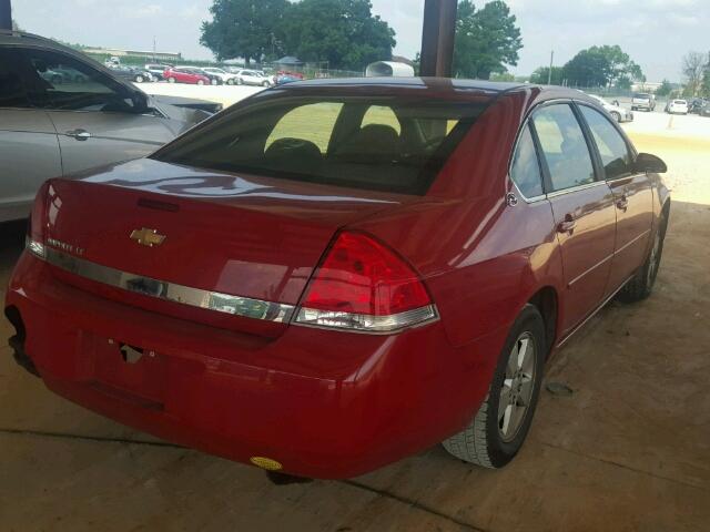 2G1WT58NX79282011 - 2007 CHEVROLET IMPALA LT RED photo 4