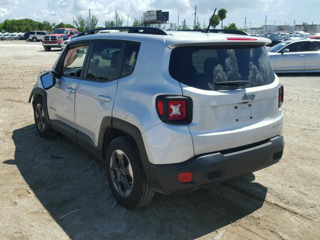 ZACCJAAT7GPD86770 - 2016 JEEP RENEGADE S SILVER photo 3