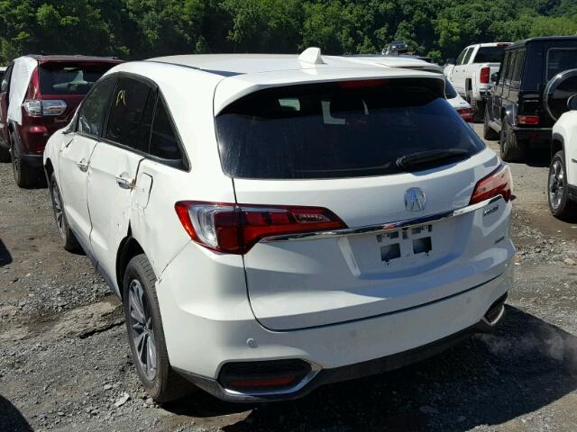 5J8TB4H70JL000274 - 2018 ACURA RDX ADVANC WHITE photo 3