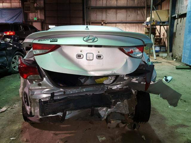 KMHDH6AE4DU005297 - 2013 HYUNDAI ELANTRA CO SILVER photo 9