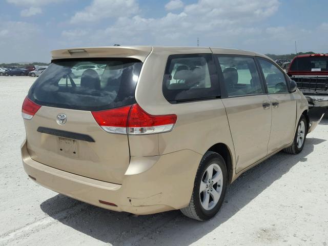 5TDKA3DC8BS003191 - 2011 TOYOTA SIENNA BAS TAN photo 4