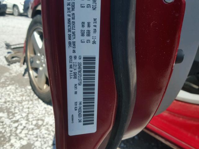 1B3HB78K37D157750 - 2007 DODGE CALIBER R/ RED photo 10