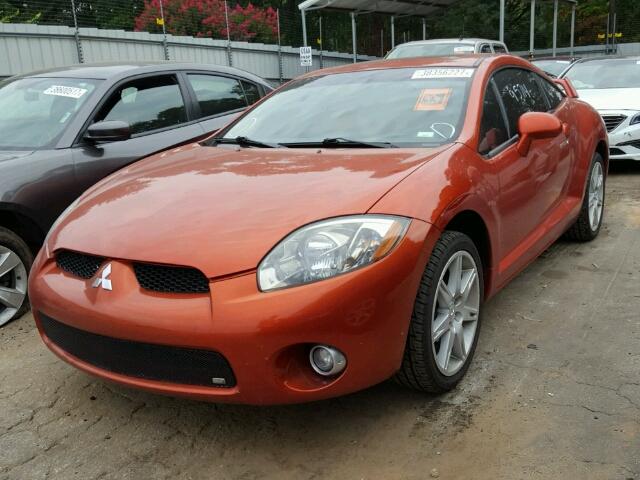 4A3AK34T47E017494 - 2007 MITSUBISHI ECLIPSE GT ORANGE photo 2