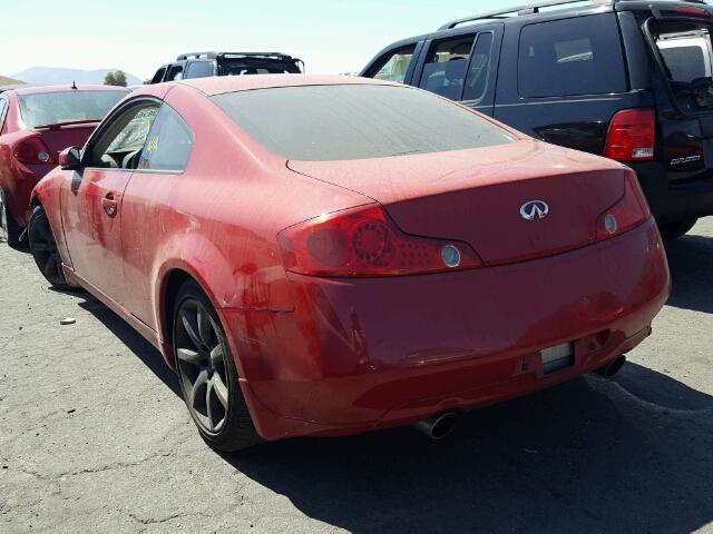 JNKCV54E54M827460 - 2004 INFINITI G35 RED photo 3