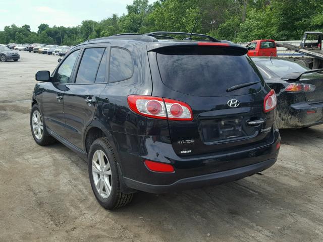 5XYZKDAG0BG072754 - 2011 HYUNDAI SANTA FE L BLACK photo 3