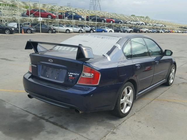 4S3BL676754209006 - 2005 SUBARU LEGACY GT BLUE photo 4