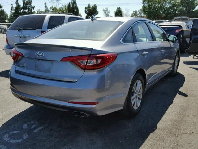 5NPE24AF1GH369067 - 2016 HYUNDAI SONATA SE GRAY photo 4